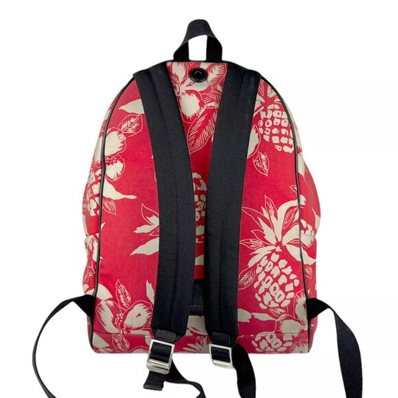 Auth SAINT LAURENT Backpack Red/Black Nylon Canvas/Leather - z4057 - Picture 3 of 16